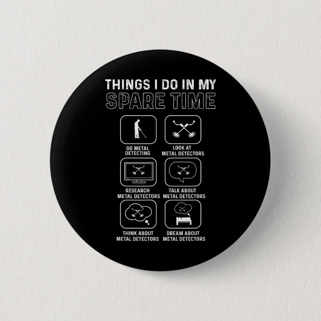 Metal Detector. Relic Hunting. Metal Detecting  Button (Front)