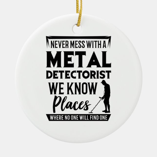 Metal Detectorist Ceramic Ornament (Front)