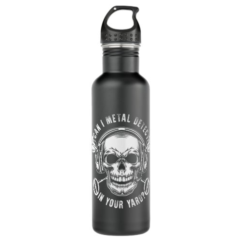 Metal Detectorist Skull Skeleton Digging Treasure  Stainless Steel Water Bottle