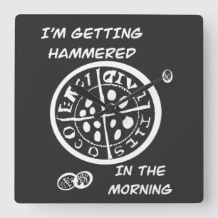Metal Detectorist Square Wall Clock