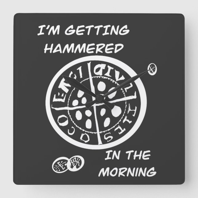  Metal Detectorist  Square Wall Clock (Front)