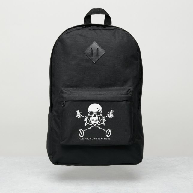 METAL DETECTORISTS SKULL Tattoo Art Custom Text Port Authority® Backpack (Front)