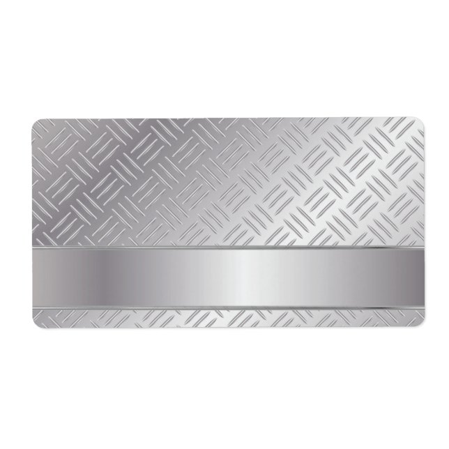 Metal diamond pattern label (Front)