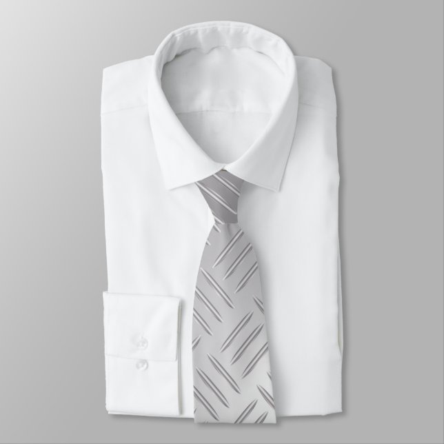 Metal diamond pattern neck tie (Tied)
