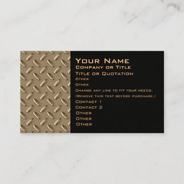 Metal Diamond Plate business card two sided Zazzle