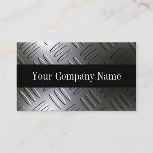 Customizable Metal Diamond Plate Business Cards