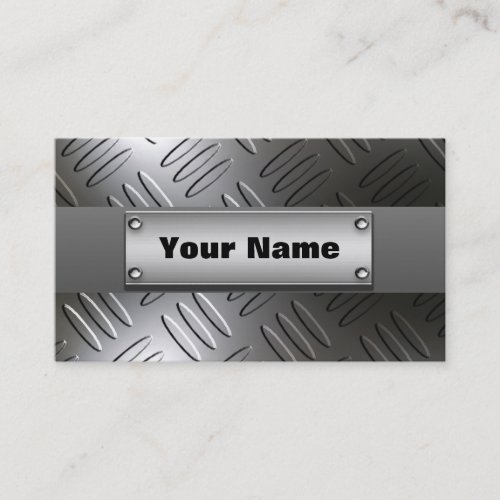Metal Diamond Plate Business Cards