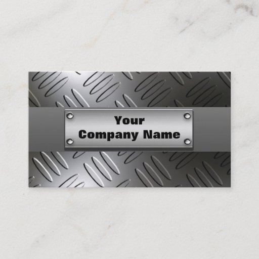 Customizable Metal Diamond Plate Business Cards