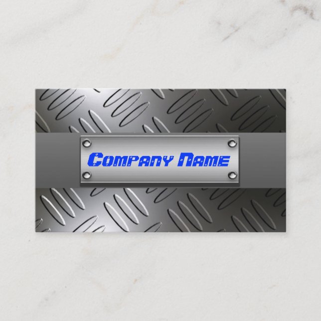 Metal Diamond Plate Professional Business Cards (Front)
