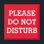 METAL DOOR MAGNET "DO NOT DISTURB" RED & WHITE<br><div class="desc">Background is RED and lettering is bold WHITE. If you have a metal door here's some fabulous magnets to put on the outside of your door instead of hand writing notes on paper and taping them. If you would like specific color background or lettering please send me a message. Thank...</div>