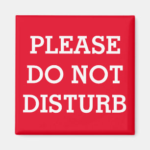 METAL DOOR MAGNET "DO NOT DISTURB" RED & WHITE