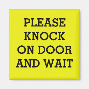 METAL DOOR MAGNET "PLEASE KNOCK ON DOOR"