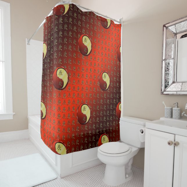 Metal Dragon Shower Curtain (In Situ)