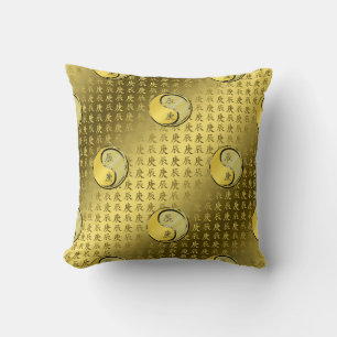 Metal Dragon Throw Pillow