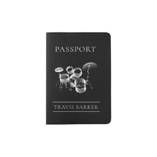 Metal Drum Set / Personalized Gift for Drummers Passport Holder