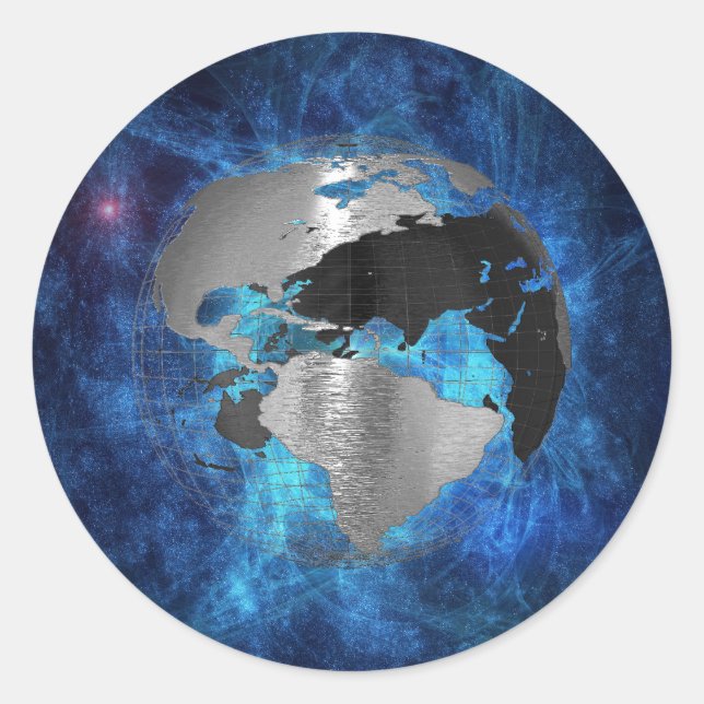 Metal Earth Globe Classic Round Sticker (Front)