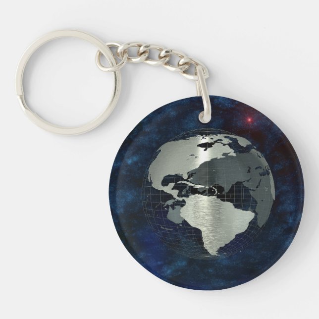 Metal Earth Globe Keychain (Front)