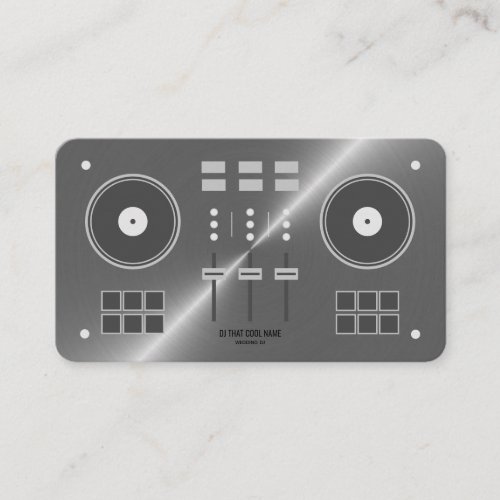 Metal Faux Pro_DJ Controller Business Card