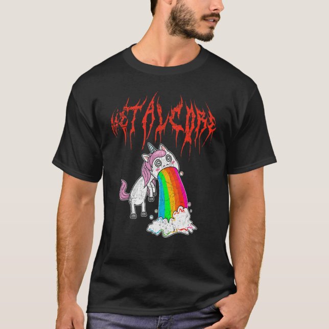 Metal Festival Puking Unicorn Death Metal Unicorn T-Shirt (Front)