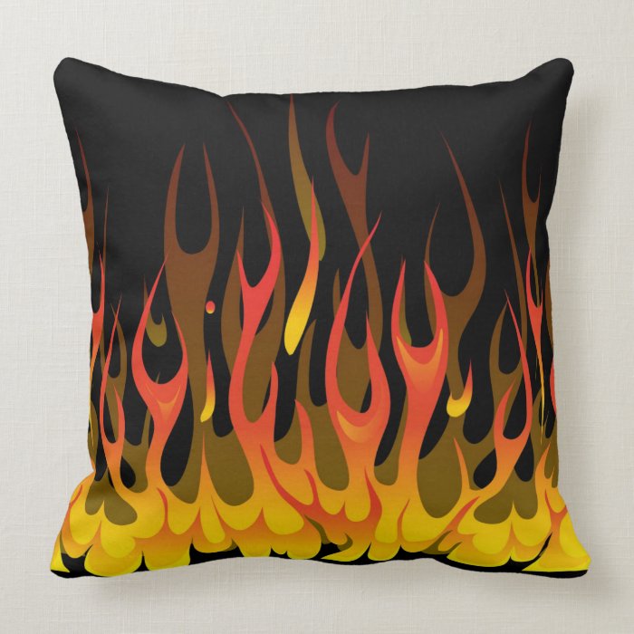 Metal Flames Throw Pillow