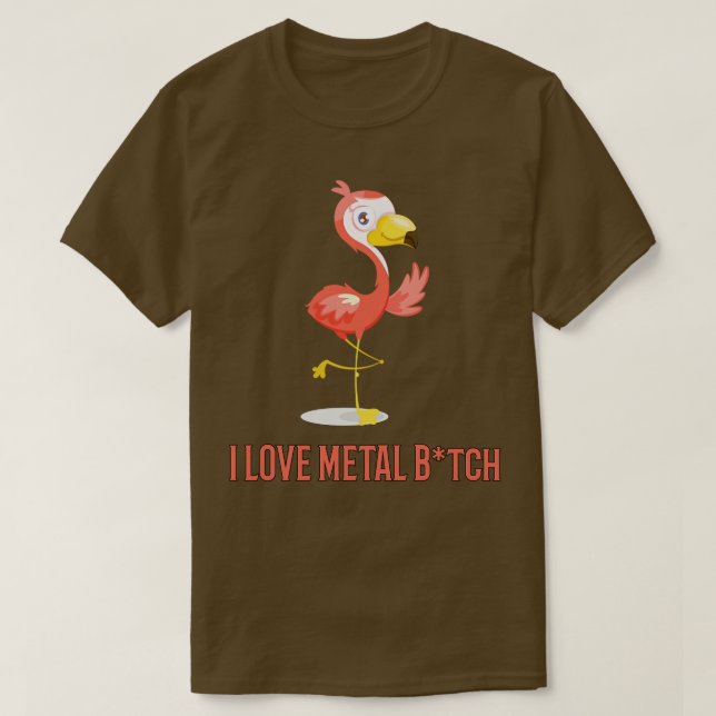 Metal Flamingo Rock Concert Festival Girl Gift T-Shirt (Design Front)