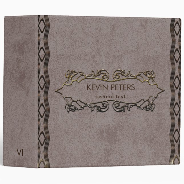 Metal Floral Frame 3 Ring Binder (Front/Spine)