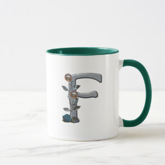 Metal Flowers Monogram F Mug