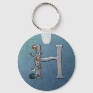 Metal Flowers Monogram H Keychain