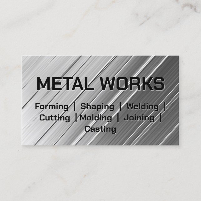 Metal Forming Welding Molding Cutting Works Business Card (Front)