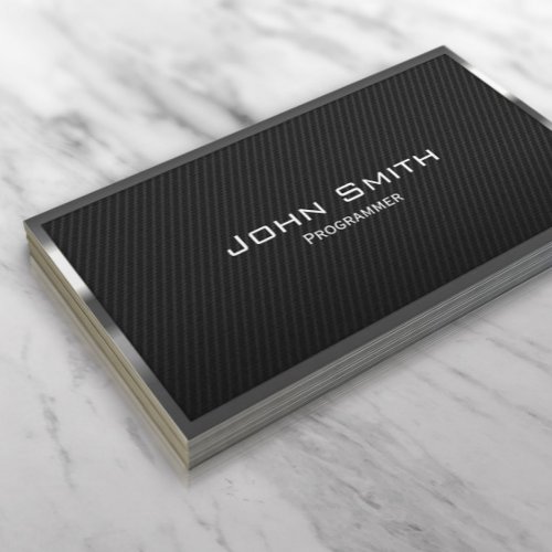 Metal Frame Black Carbon Fiber Programmer Business Card