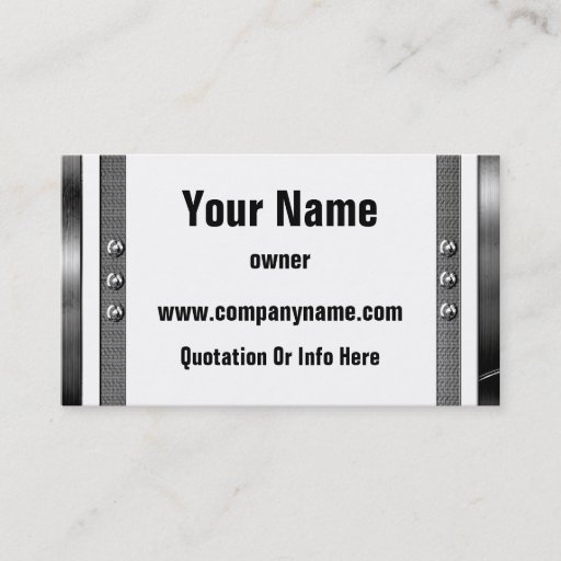Customizable Metal Frame Border Business Cards