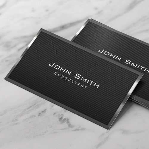 Metal Framed Black Carbon Fiber Consultant Business Card