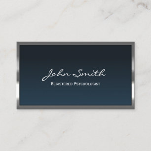Metal Framed Navy Blue Registered Psychologist Enclosure Card