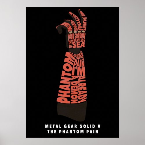 Metal Gear Solid V  Bionic Arm  Typography Poster