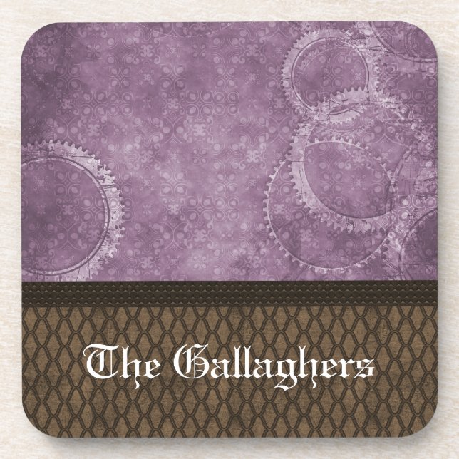 Metal Gear Steampunk Coaster Set, Purple (Front)