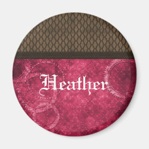Metal Gear Steampunk Magnet, Pink Magnet