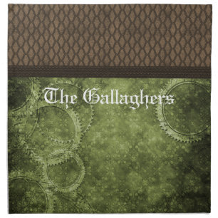 Metal Gear Steampunk Napkins, Green Napkin