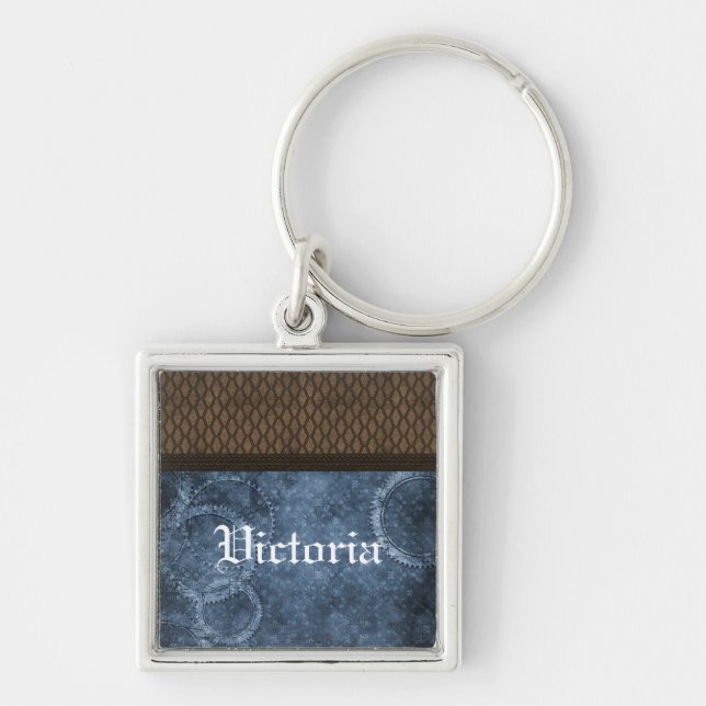Metal Gear Steampunk Premium Keychain, Blue Keychain (Front)