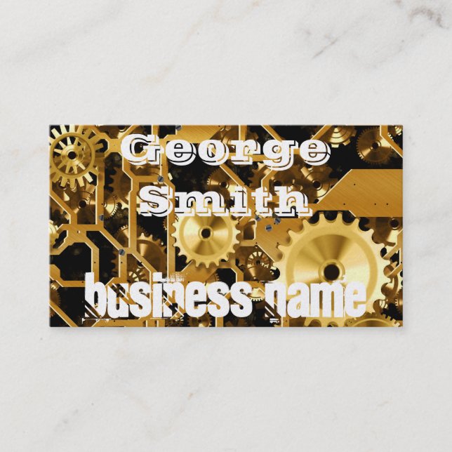 Metal Gears Machine Steampunk Grunge Destiny Business Card (Front)