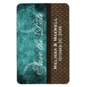 Metal Gears Save the Date Flexi Magnet, Teal Magnet (Vertical)
