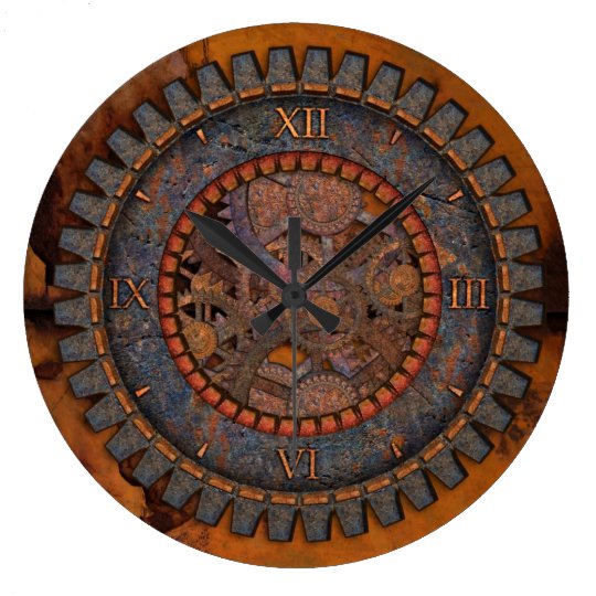 Metal Gears Steampunk Large Clock Zazzle Com - Steampunk Wall Clock Large Metal Gears Steampunk Large Clock Zazzle Com - Steampunk Wall Clock Large