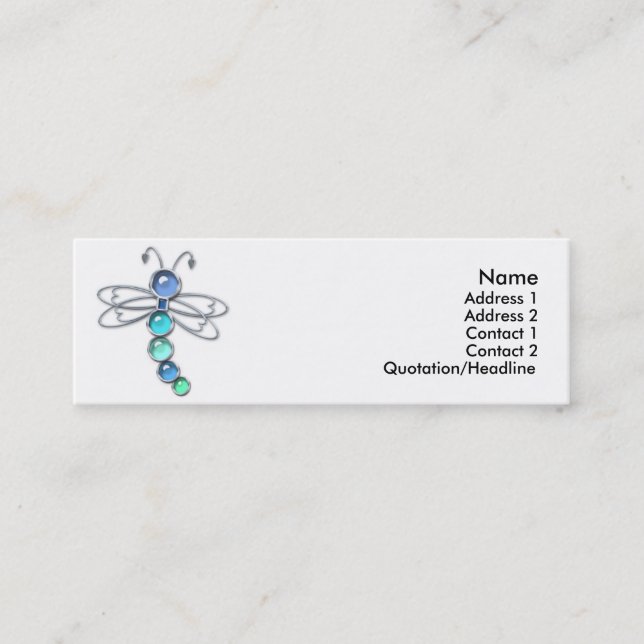 Metal & Glass Dragonfly Profile Cards (Front)