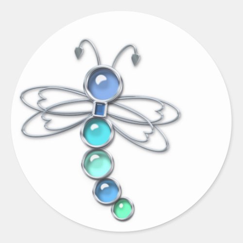 Metal  Glass Dragonfly Stickers