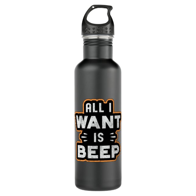 Metal Gold Detecting Detectorist Gift Idea Stainless Steel Water Bottle (Front)