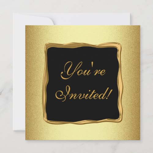 Metal Gold Frame Special Formal Event 2 Custom Invite