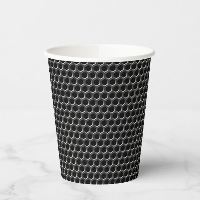Metal grid pattern - background paper cups (Left)