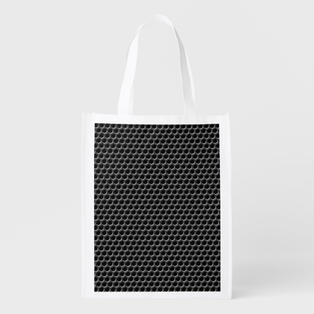 Metal grid pattern - background reusable grocery bag (Front)