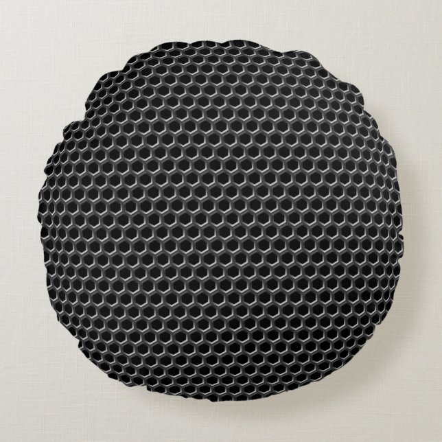 Metal grid pattern - background round pillow (Front)