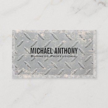 Metal Grid Pattern | Grunge Business Card by lovely_businesscards at Zazzle