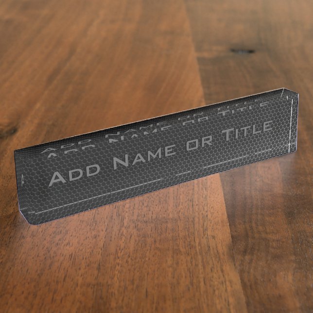 Metal Grill (Add your name) Desk Name Plate (Side)